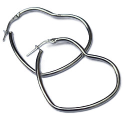 Zilveren creolen hart