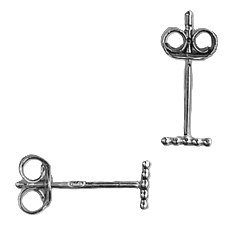 Zilveren oorstekers staafjes 5 bolletjes