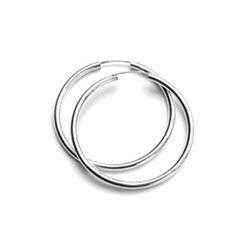 Zilveren creolen dopsluiting 30 mm