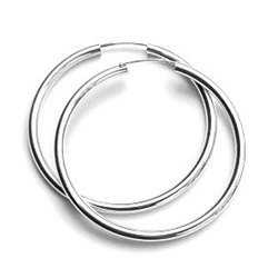 Zilveren creolen dopsluiting 38 mm