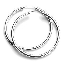 Zilveren creolen dopsluiting 48 mm