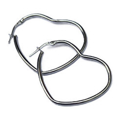 Zilveren creolen hart hefboomsluiting