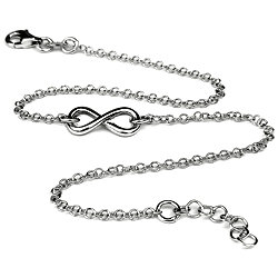Zilveren enkelbandje infinity