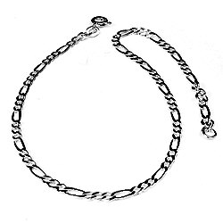 Zilveren enkelbandje figaro 2.7 mm