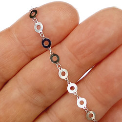 Spiegelend zilveren enkelbandje verstelbaar tussen 24 en 26 cm