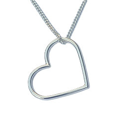 Handgemaakte zilveren hanger massief hart by Flamenco NL