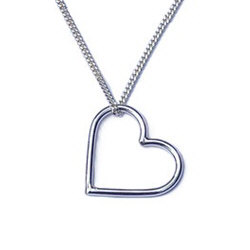 Handgemaakte zilveren hanger massief hart 25 mm