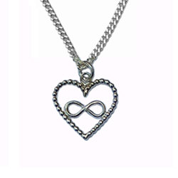 Handgemaakt zilveren hart infinity