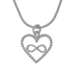 Handgemaakt zilveren hart infinity