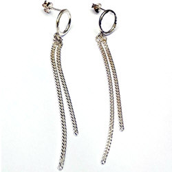 Zilveren oorhangers op lengte