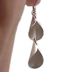 Handgemaakte zilveren oorhangers Viva la vida (twee boven elkaar) van atelier Flamenco 2015 2026