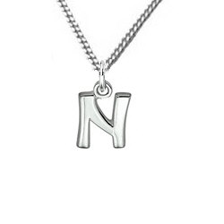 Zilveren hanger N collectie