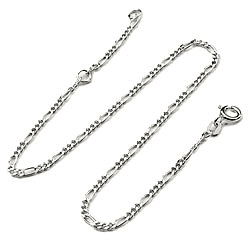 Zilveren enkelbandje figaro-schakel 2 mm