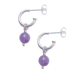 Zilveren stekeroorringen met amethyst