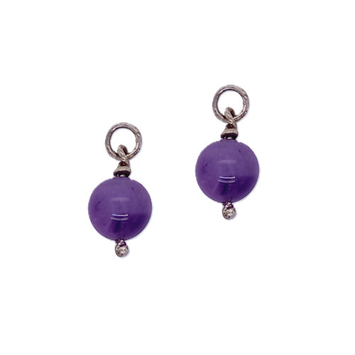 Zilveren oorringhangers amethyst