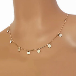 Mooi zilveren collier met spiegelende rondjes