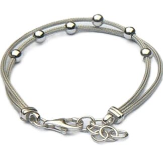 Luxe gerhodineerde zilveren balletjes armband