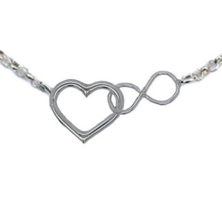 Zilveren collier infinity hartje